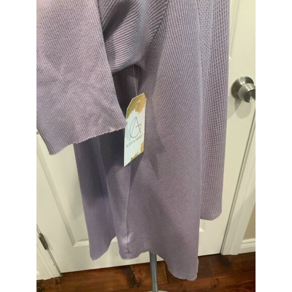 t. La Anthropologie Light Purple Waffle Knit Mock Neck Shirt, Size Small - Picture 5 of 8